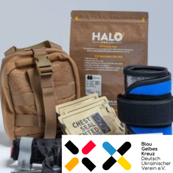 Rescue Backpack des Blau-Gelben Kreuzes mit Inhalt